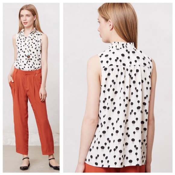 Anthropologie Tops - Maeve “Float On” Balloon Ruffle Blouse